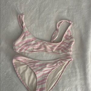 Triangl Swimwear Pink and White Bikini